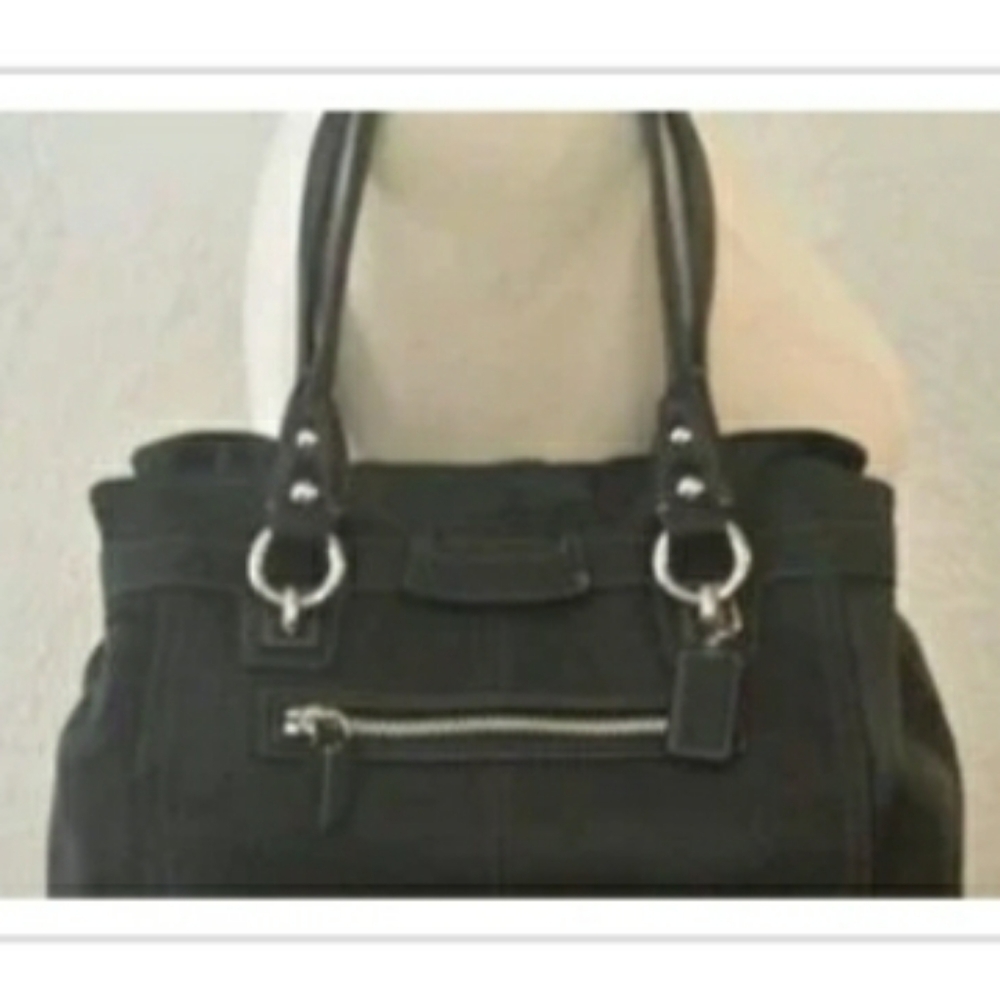 Coach Penelope Black Pebbled Leather Handbag